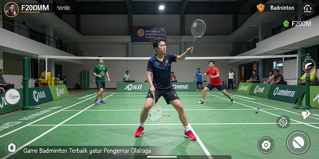 Antarmuka F200M dengan fitur Badminton yang menarik dan mudah digunakan.