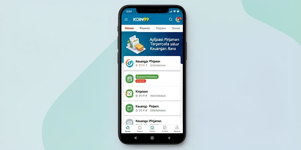 Antarmuka KOIN99 yang sederhana dan fungsional untuk pinjaman.
