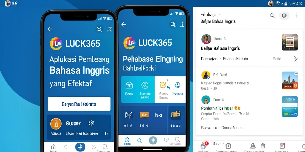 Antarmuka LUCK365 yang menarik untuk belajar Bahasa Inggris.