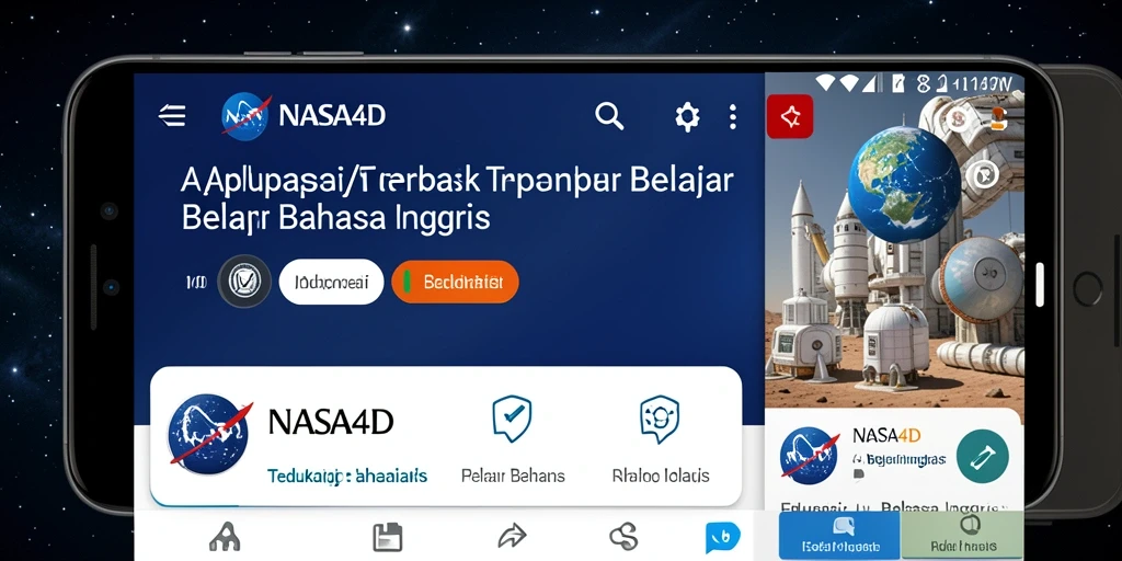 Tampilan antarmuka aplikasi NASA4D untuk Belajar Bahasa Inggris.