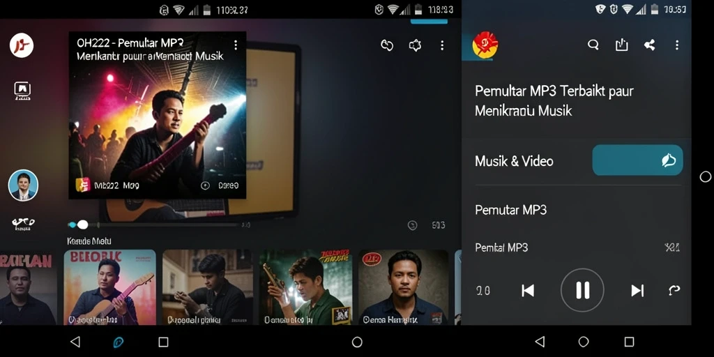 Antarmuka OH222 dengan fungsi Pemutar MP3 yang user-friendly.