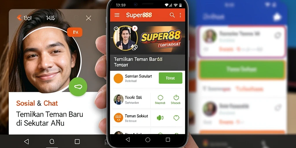 Antarmuka SUPER88 yang intuitif dan fungsional untuk mencari teman baru.
